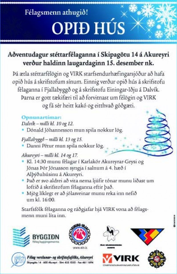 Minnum á opið hús