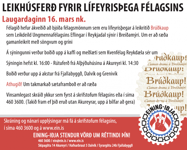 Leikhúsferð fyrir lífeyrisþega félagsins