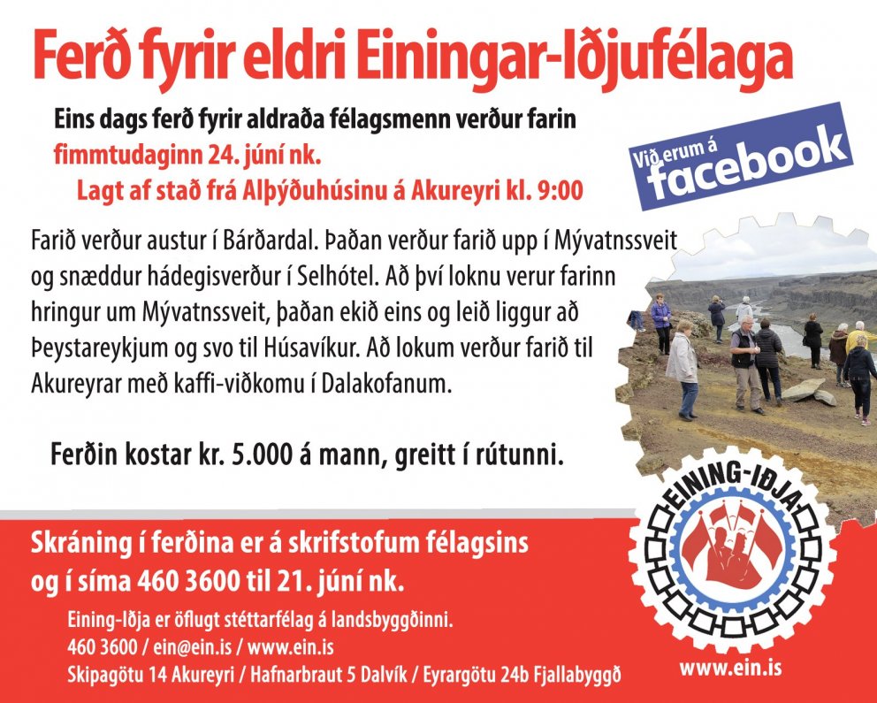 Skráning í dagsferð eldri félagsmanna