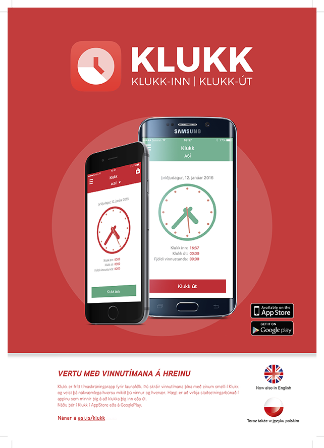 Klukk – náðu í frítt tímaskráningarapp