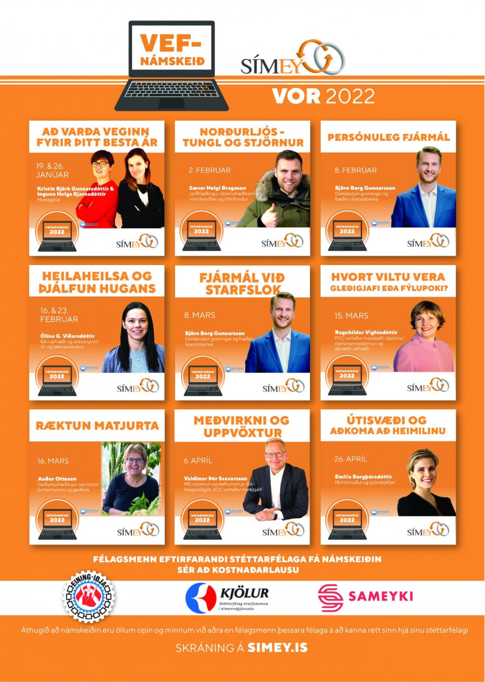 Vefnámskeið í febrúar í SÍMEY - frítt fyrir félagsmenn