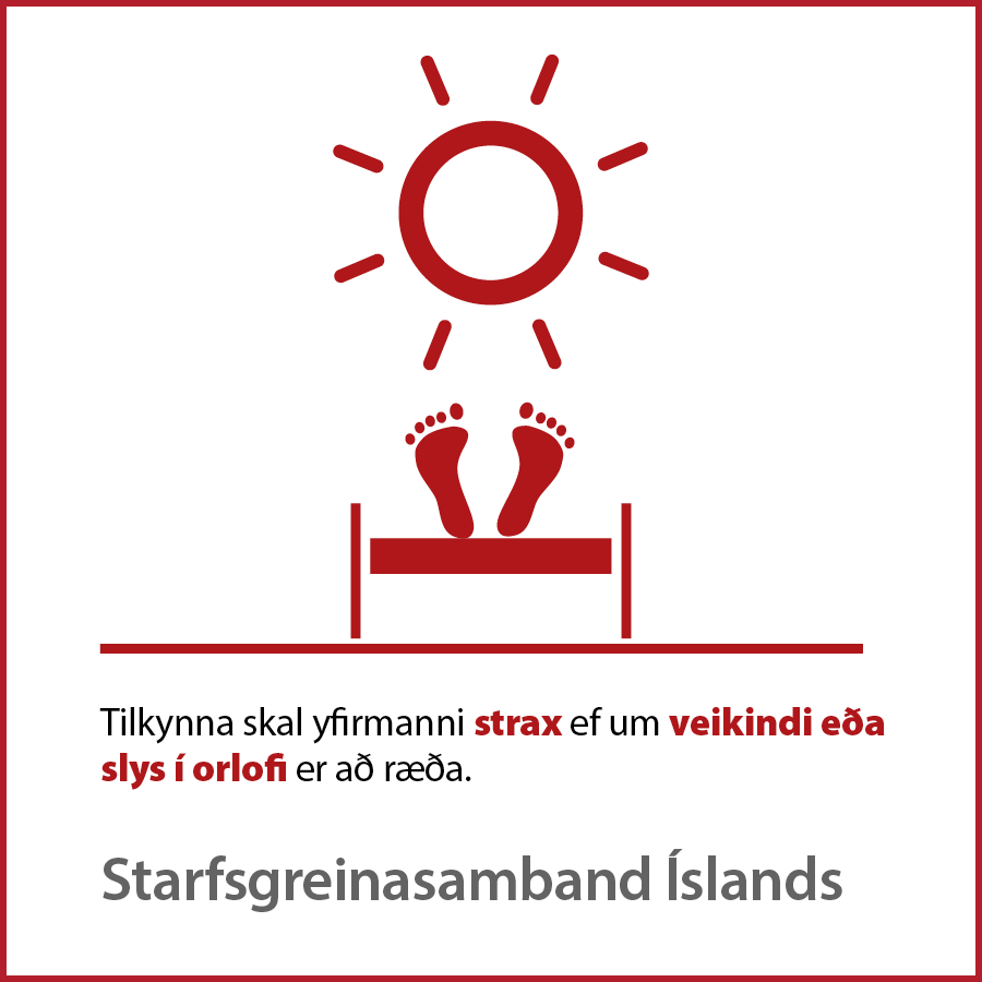 Veikindi eða slys í orlofi