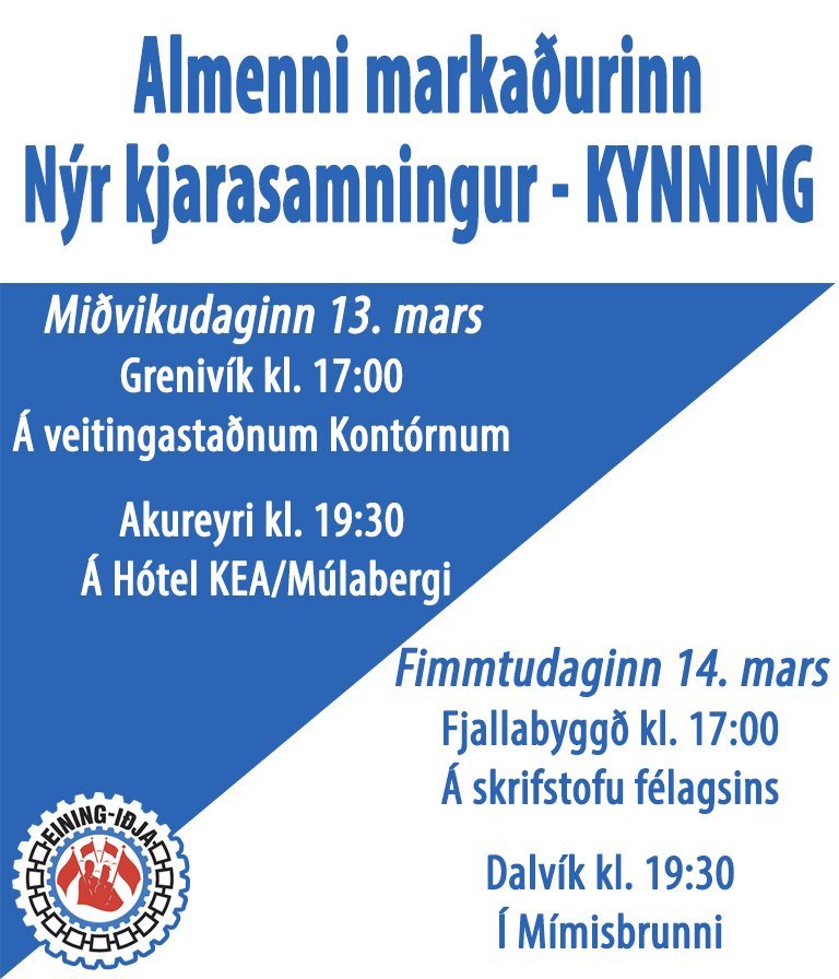 Tveir kynningarfundir á morgun um nýjan samning við SA