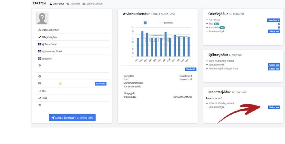 Mínar síður - umsókn í fræðslusjóði