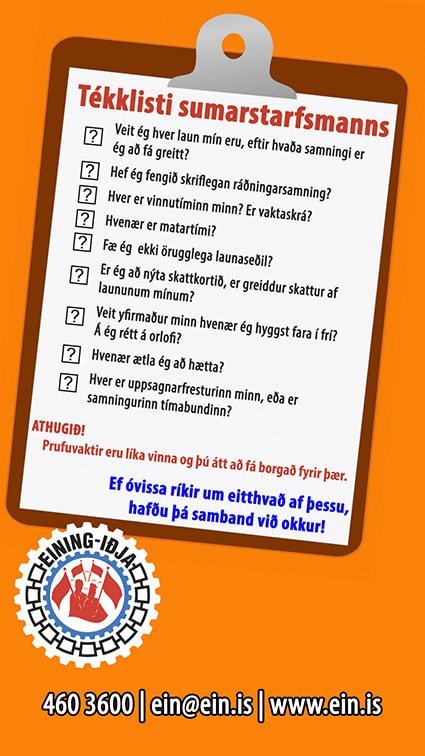 Tékklisti sumarstarfsmanns