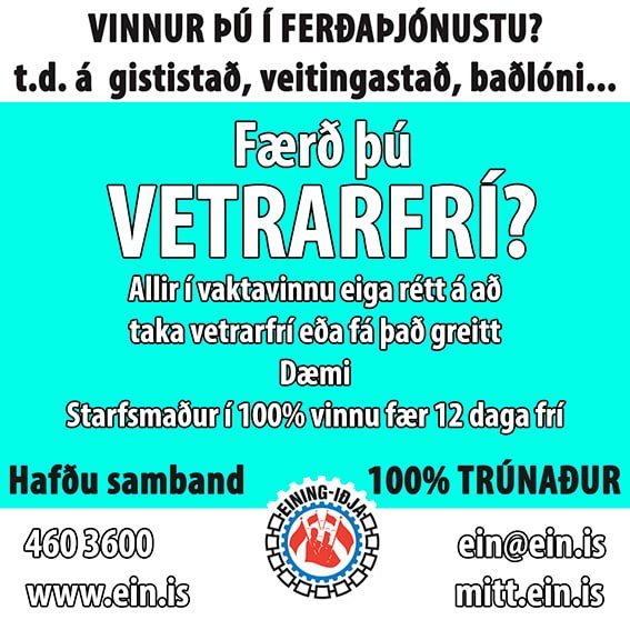 Vetrarfrí fyrir fólk í vaktavinnu
