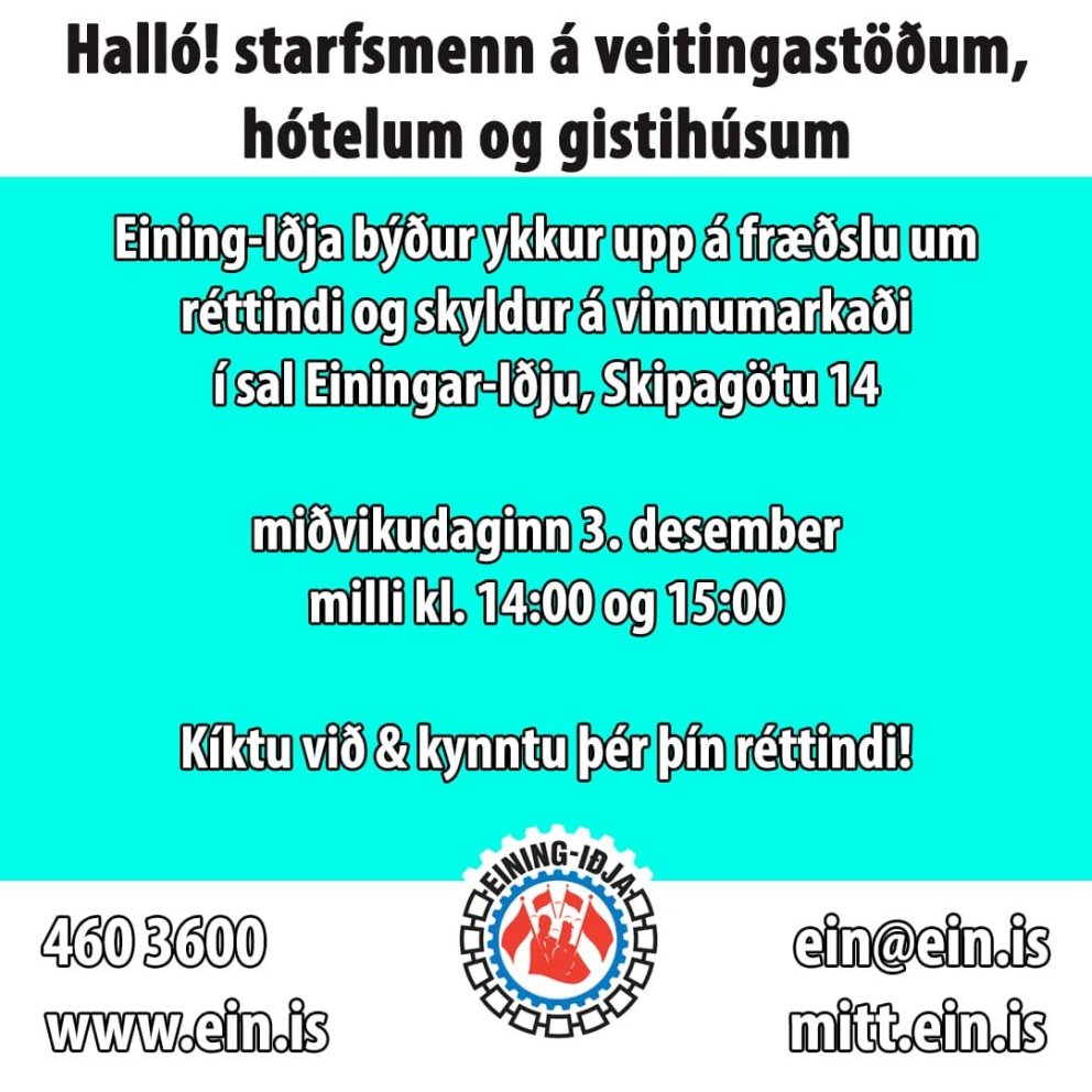 Fræðsla fyrir starfsmenn veitingastaða, hótela og gististaða