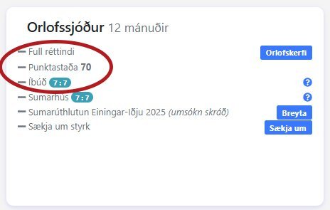 Skoðið vel punktastöðu á Mínum síðum félagsins