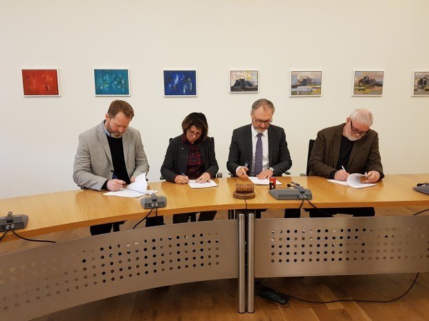 Frá vinstri: Björn, Elín, Eiríkur og Gylfi