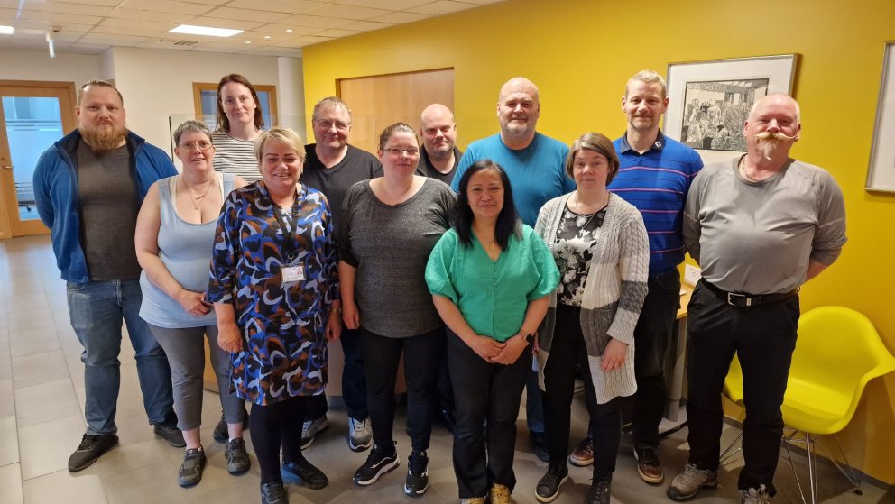 Stjórn Einingar-Iðju starfsárið 2023-2024. F.v.: Pálmi, Sigríður, Guðbjörg, Anna, Svavar, Elín, Róbe&hellip;