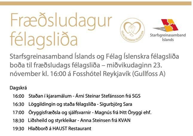 SGS - Fræðsludagur félagsliða haldinn 23. nóvember