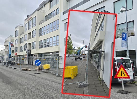 Alþýðuhúsið málað að utan