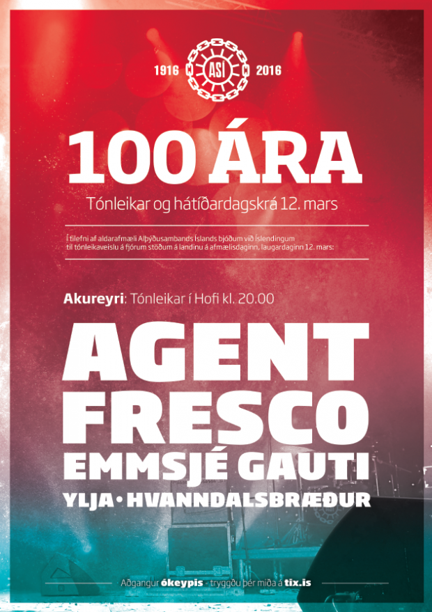 100 ára afmæli ASÍ - tónleikar á Akureyri