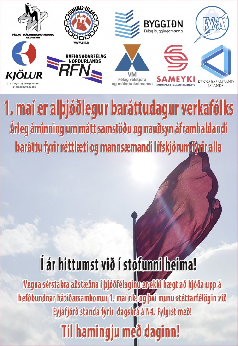 1. maí - Í ár hittumst við í stofunni heima!