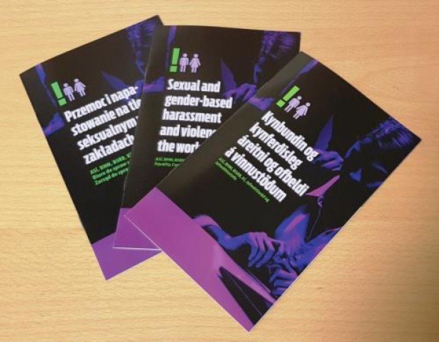 Bæklingur um áreitni á þremur tungumálum