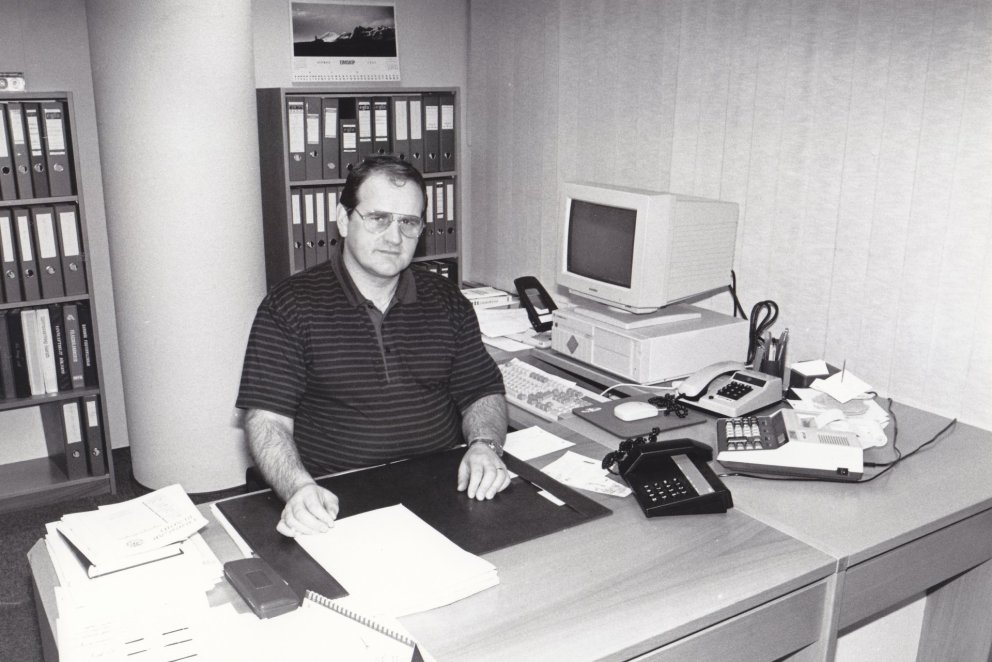 Bjössi á skrifstofunni fyrir 