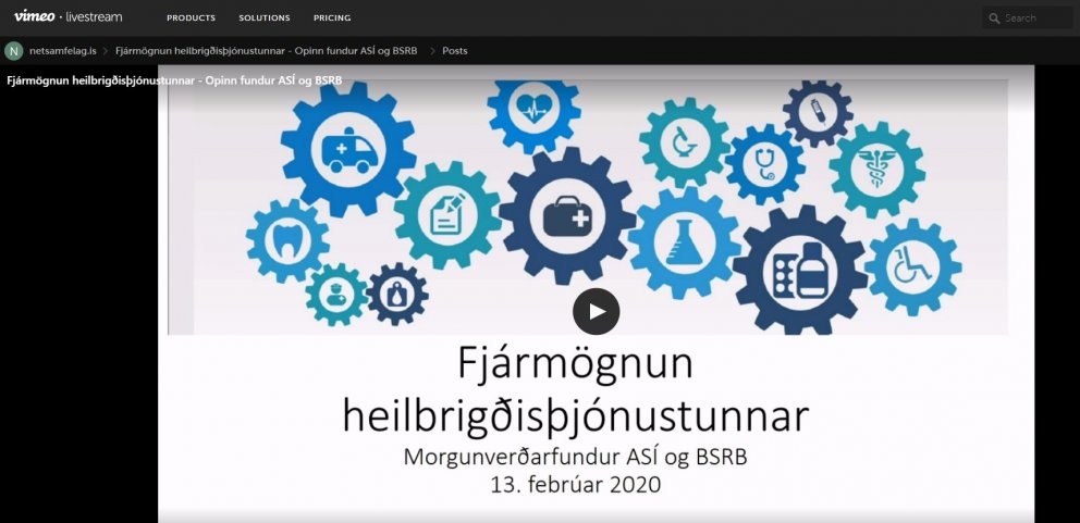 Fjármögnun heilbrigðisþjónustunnar - Upptökur af fundinum