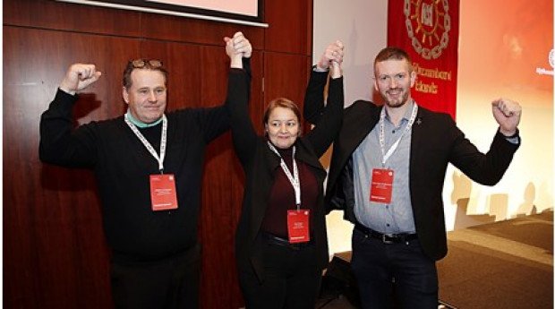 Ný forysta ASÍ. F.v. Vilhjálmur, Drífa og Kristján