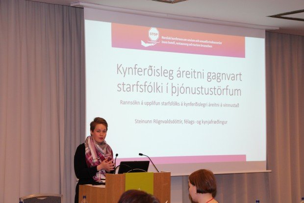 Steinunn að kynna niðurstöðurnar í gær