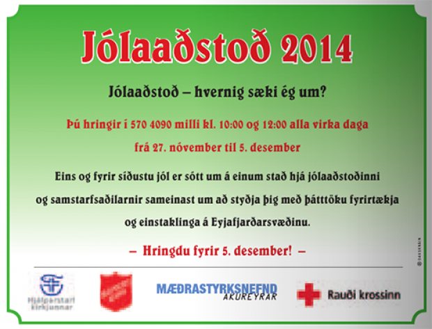 Jólaaðstoð 2014 í Eyjafirði