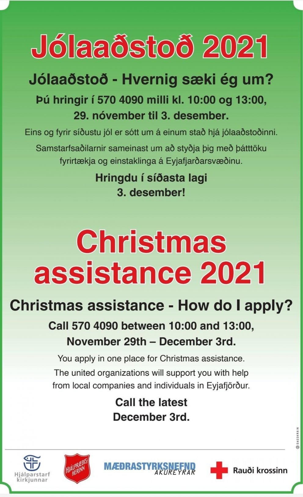 Jólaaðstoðin 2021 í Eyjafirði