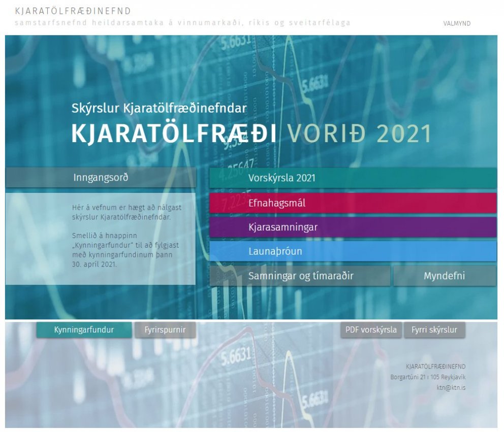 Ný skýrsla frá Kjaratölfræðinefnd