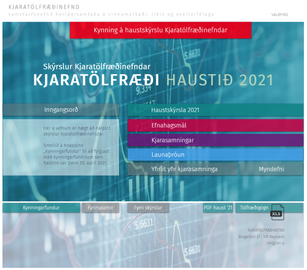 Ný skýrsla frá Kjaratölfræðinefnd