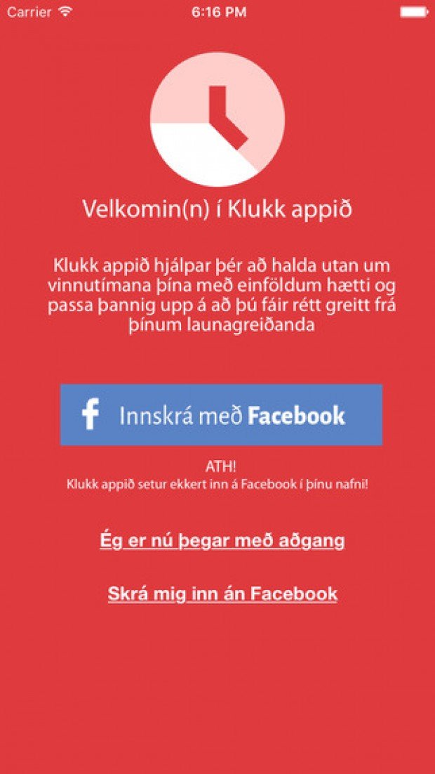 Náðu þér í KLUKK - tímaskráningarapp fyrir snjallsíma