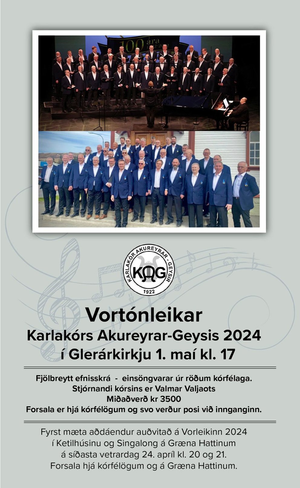 Viltu eignast miða á vortónleika Karlakórs Akureyrar-Geysis?