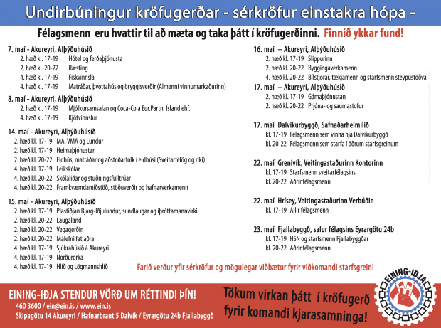 Undirbúningur kröfugerðar, sérkröfur einstakra hópa