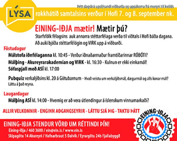 LÝSA – upplýsandi hátíð um samfélagsmál. Við mætum, mætt þú líka!