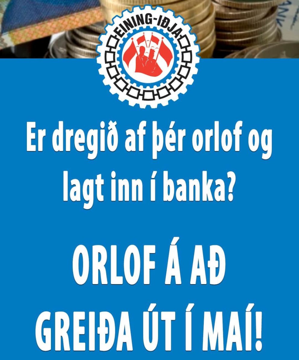 Orlofslaun lögð inn á orlofsreikning