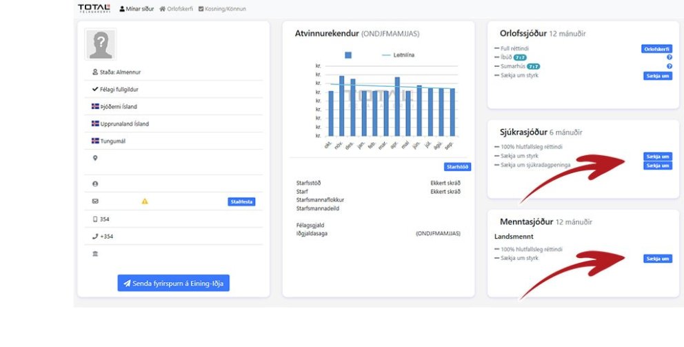 Mínar síður - Sækja um sjúkradagpeninga
