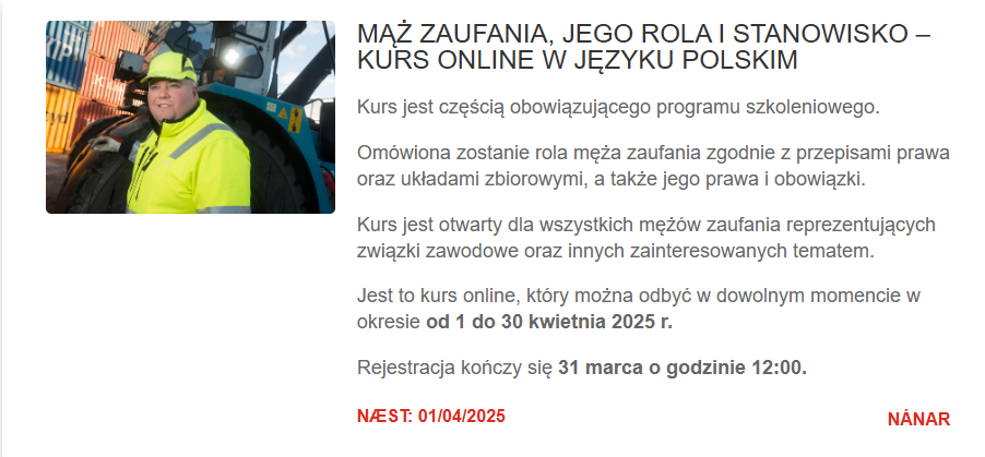 Mąż zaufania, jego rola i stanowisko – kurs online w języku polskim