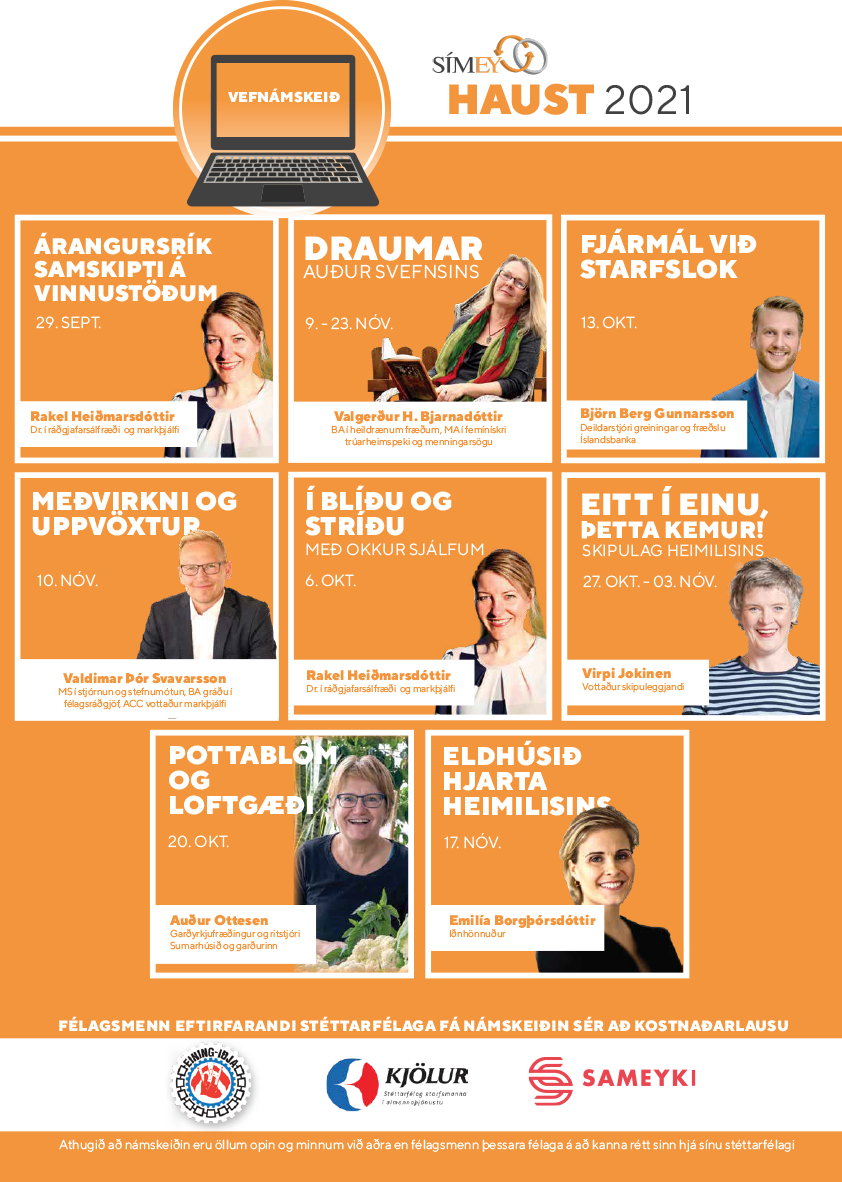 Vefnámskeið í SÍMEY - frítt fyrir félagsmenn