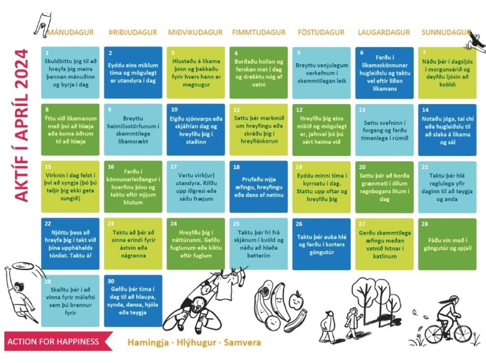 VelVIRK - Virknidagatal fyrir apríl