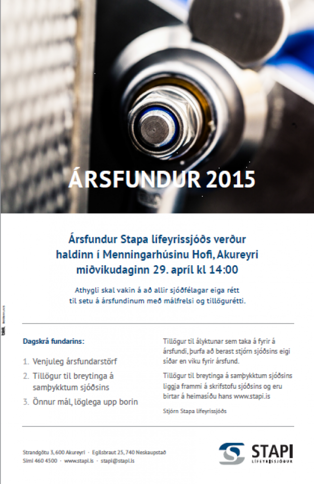 Ársfundur Stapa fer fram á morgun