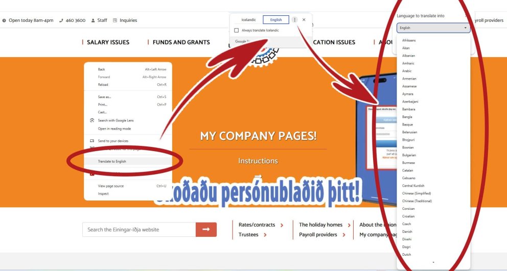 Skoðaðu heimasíðuna á þínu tungumáli