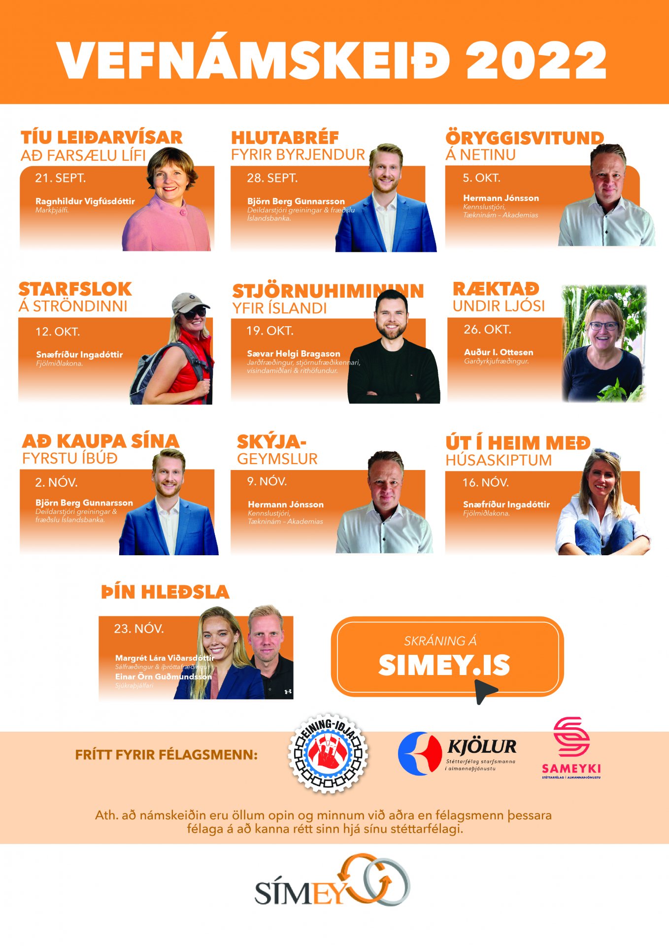 SÍMEY - námskeið í haust | Eining-Iðja - stéttarfélag