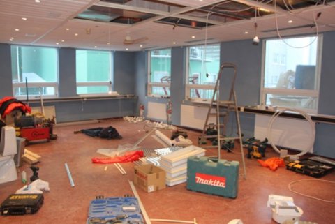 Ekki er fundarhæft í salnum í dag