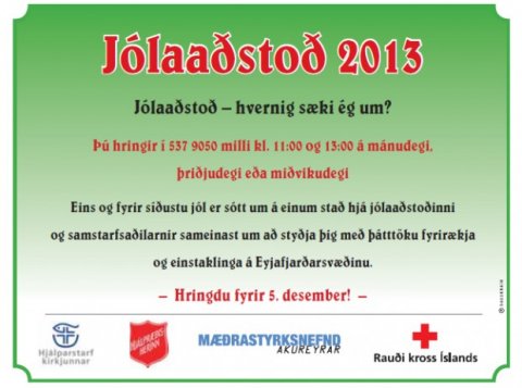 Jólaaðstoð 2013 í Eyjafirði