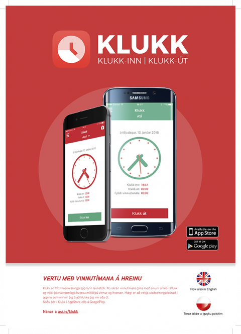 Klukk – náðu í frítt tímaskráningarapp