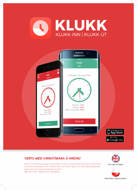 Klukk – náðu í frítt tímaskráningarapp