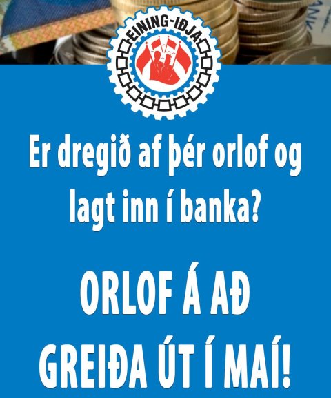 Orlofslaun lögð inn á orlofsreikning