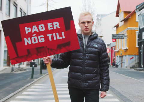 Baráttusamkomu sjónvarpað 1. maí