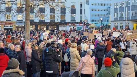 Mynd frá Kvennafrídeginum 2023 á Akureyri