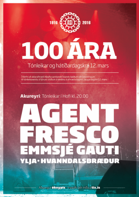 100 ára afmæli ASÍ - tónleikar á Akureyri