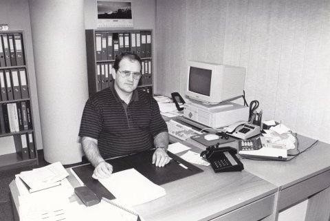 Bjössi á skrifstofunni fyrir 