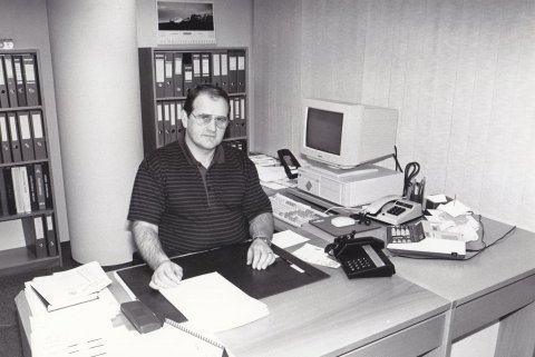 Björn á skrifstofunni fyrir örfáum árum