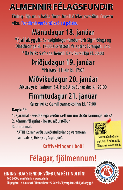 5 fundir í næstu viku - láttu sjá þig!